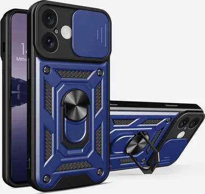 Produktbild von Armor Handyhülle für Apple iPhone 16 Kameraschutz Handy Panzer Case Cover Schutzhülle Outdoor Farbe: Blau