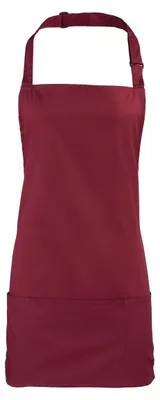 Image de Premier - Tablier à bavette « Colours » LT2638 (62 cm x 60 cm) (bordeaux)