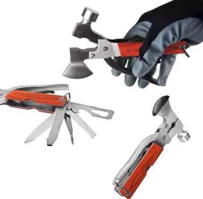 Immagine prodotto di multiutensile da campeggio 12 in 1 con martello pinze ascia sega cacciavite, attrezzo da campeggio, attrezzo combinato con apribottiglie, attrezzo tascabile con borsa per il campeggio, kit di sopravvivenza