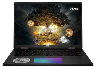 Immagine prodotto di MSI Titan 18 HX DRAGON EDITION NORSE MYTH A2XWJG-401IT Intel Core Ultra 9 285HX Computer portatile 45,7 cm (18") UHD+ 96 GB DDR5-SDRAM 6 TB SSD NVIDIA GeForce RTX 5090 Laptop GPU Wi-Fi 7 (802.11be) Windows 11 Pro Nero