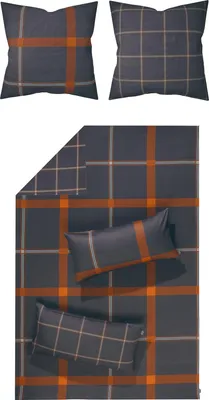 Produktbild von Looks by Wolfgang Joop Wendebettwäsche anthrazit-orange 1x 135x200 cm + 1x 80x80 cm