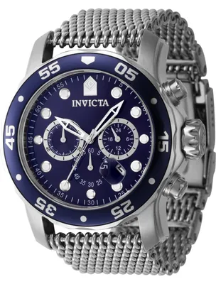 Obrázek produktu pro Invicta Pro Diver 47237 Pánské Hodinky - Quartz Hnutí - Nerezová Ocel s Modrým Ciferníkem - 48 mm