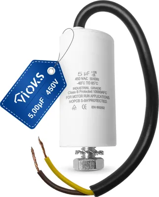 Produktbild von Kondensator 5µF 450V mit Kabel M8 Schraube für elektrische Hausgeräte