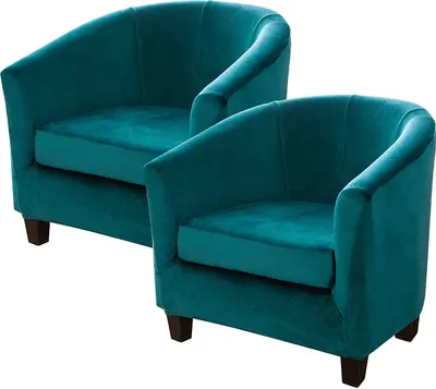 Produktbild von Topchances 2 Stück Sesselhusse Club Chair Schonbezug, Samtwanne Sessel Sofabezug für Cafe Stuhl Clubsessel Loungesessel Cocktailsessel (Grün)