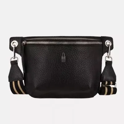 Image de LEIA - Sac banane en cuir noir