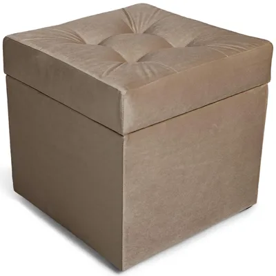 Produktbild von MG Design Polsterhocker Beige 45x45 cm - Stauraum 50L, bis 300 kg, sofort einsatzbereit, pflegeleicht, für Wohnzimmer & Flur