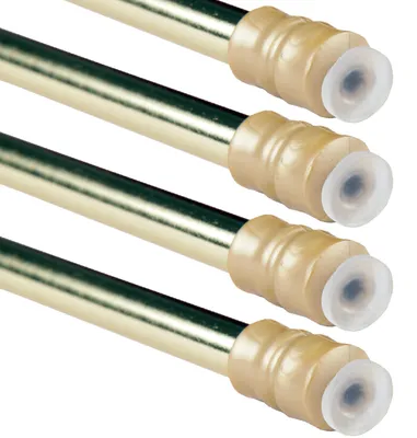 Produktbild von Klemmstange 40-60cm Gold (2er-Pack), ausziehbare Gardinenstange ohne Bohren, Metall Spannstange mit Schraubtechnik & Saugnapf, rutschfest, Ø10mm