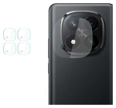 Imagen del producto de Protector de lente híbrido de 3mk para la cámara del Redmi Note 14 Pro+: lente de cámara, 0,16 mm, dureza 6H (pack de 4 unidades)