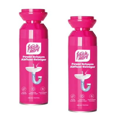 Produktbild von Fresh & More Abflussreiniger 2x 400ml Power Schaum für verstopfte Abflüsse