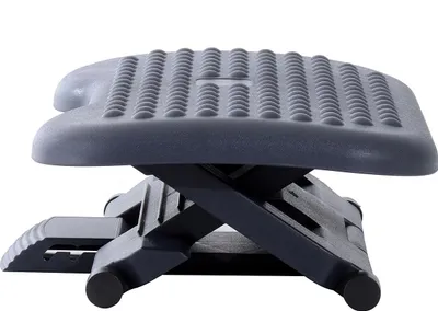 Produktbild von Fußablage Massagefläche neigbar, Fußstütze höhenverstellbar 3 Stufen, Ergonomische Fußstütze, Dunkelgrau  |  30° Neigung  |  11–17 cm Höhe  |  46 x 35 cm