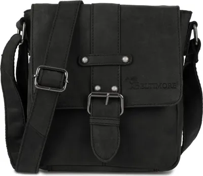 Produktbild von Herren Leder Umhängetasche, klein, elegant, schwarz, Beltimore