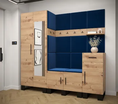 Obrázek produktu pro Předsíňová sestava RUMIE 13 - dub artisan, modré panely