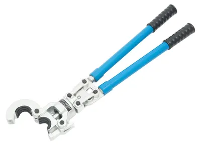 Image de Pince à sertir - Presse manuelle pour profilés en V et TH - Pour tubes en cuivre et composites - Tête pivotante à 360° - Bleu foncé