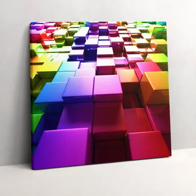 Produktbild von Colorful cubes – Leinwandbild Wandbild – 60x60 cm – Leinwandbilder – Wandbilder – Schlafzimmer – Flur