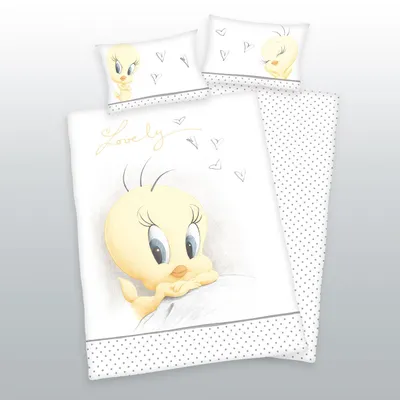 Produktbild von Looney Tunes Bio-Bettwäsche /  Babybettwäsche / Kleinkinderbettwäsche, 100% Baumwolle ( Renforcé ), 40x60 + 100x135 cm