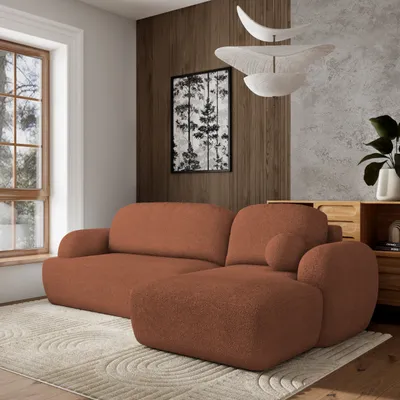 Produktbild von Masseno Ecksofa MODENZA N R-S mit Schlaffunktion L-Form, Sofa mit Bettkasten, Wohnzimmersofa, Couch, Soffa, Bettsofa, Couchgarnitur- Orange, NOW OR NEVER 54