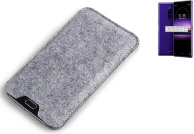 Produktbild von K-S-Trade Filz Handyhülle kompatibel mit Sony Xperia 1 Schutzhülle Filztasche Filz Tasche Case Sleeve Handy Hülle Filzhülle grau