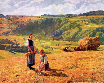 Produktbild von Eugène Burnand Kunstdruck Bild - Die„hrenleserinnen, 1874 (40 x 50 cm)
