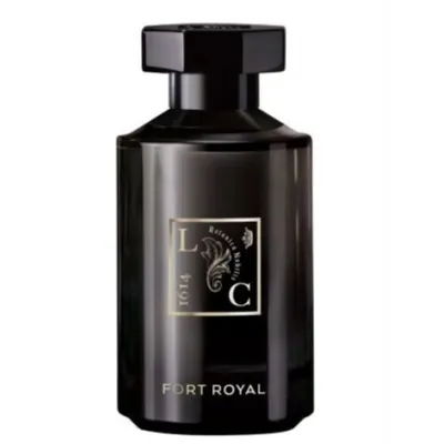 A studio shot of a black perfume bottle.