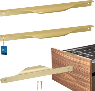 Produktbild von KOTARBAU® 2er Set Möbelgriff Möbelgriffe Schrankgriffe 192 / 212 mm ZnAl Küchengriffe Gold Griffe Möbel Türgriff Profilgriff Türgriffe Küche Schubladengriffe Griffe für Küchenschränke Modern