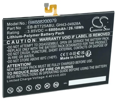 Produktbild von vhbw Akku kompatibel mit Samsung SM-T860, SM-T865, SM-T866N, SM-P610, SM-P615C, SM-P615N, SM-T720, SM-T725 Tablet Pad (6800 mAh, 3,85 V, Li-Polymer)