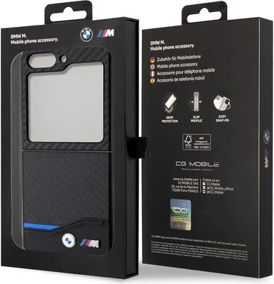 Obrázek produktu pro Etui Bmw Leather Carbon Do Samsung Galaxy Z Flip 5 - Czarne