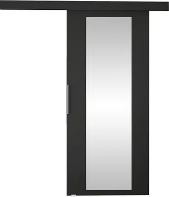 Produktbild von MIRJAN24 Schwebetür Rubi IV, Stilvoll Zimmertür, Praktisch Wohnzimmer Tür vom Hersteller (Farbe: Schwarz + Spiegel)