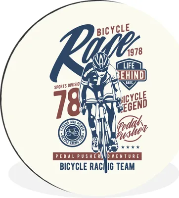 Produktbild von MuchoWow® Aluminium Wandkreis Radsport - Retro - Fahrrad Ø 30 cm Wanddeko Modern Wohnzimmer - Wand Bild - Wohnzimmer - Runde Bilder - Alubilder - Kunst für zu Hause - Aluminium - Wanddekoration