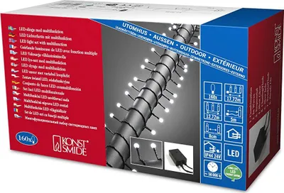 Produktbild von Konstsmide 3693-207 Led Lichterkette Deko Außenlichterkette kaltweiß 8 Funktionen IP44