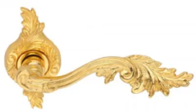 Image de Casa Padrino Luxus Barock Türgriff Set Gold - Poignées de porte en laiton noble avec dorure 24 carats - Qualité de luxe