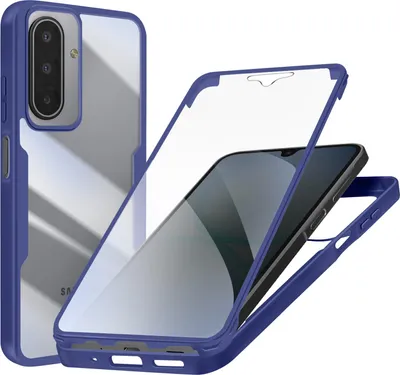 Produktbild von Avizar, 360° Hülle Galaxy A17 Silikonrahmen mit Touchmembran, Blau