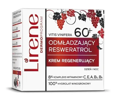 Zdjęcie produktu dla Lirene, Odmładzający Resweratrol Krem do twarzy 60+, 50 ml