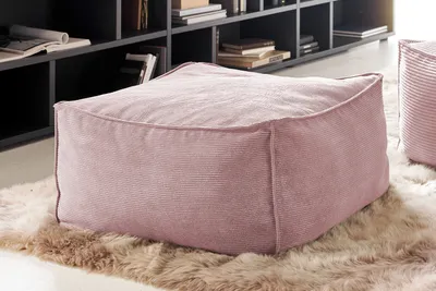 Produktbild von KAWOLA Hocker groß ALEA Cord rosa