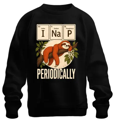 Productafbeelding van "I Na P" - Periodiek grappige luiaard-uitspraken - Sarcasme - Zweetshirt/Pullover, zwart, maat XL