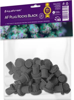 Produktbild von Aquaforest AF Plug Rocks Schwarz – Korallenständer 24 Stk.