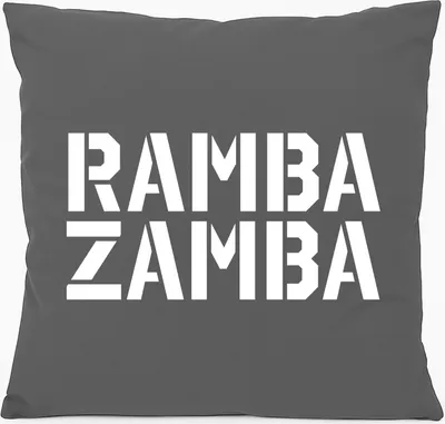 Produktbild von Huuraa Kissen Rambazamba Schriftzug 40x40cm mit Füllung Steel Grey Baumwolle Dekokissen Geschenkidee