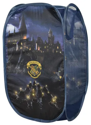 Produktbild von Harry Potter Aufbewahrungskorb - Hogwarts Faltbar für Kinder POP-UP Kinderzimmer Wäschekorb Blau 36 x 36 x 58 cm