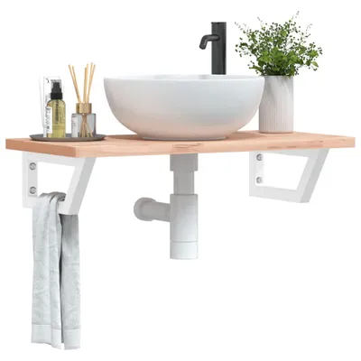Produktbild von "im Angebot" Waschtisch-Halterungen 2 Stk. Weiß Trapezförmig Stahl - Zaunzubehör CC17638