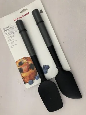 Obrázek produktu pro Silikonová stěrka, 2dílná kuchyňská pomůcka, sada 2 ks, šedo-černá
