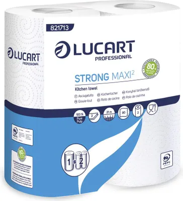 Image de Essuie-tout Strong Maxi2 Blanc 2 Rouleaux - Lucart