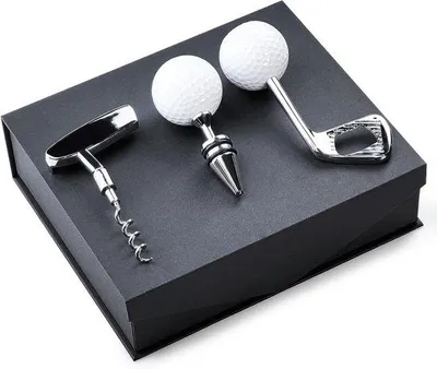 Produktbild von Weinöffner-Set 3-teilig golfähnlich Zinklegierung