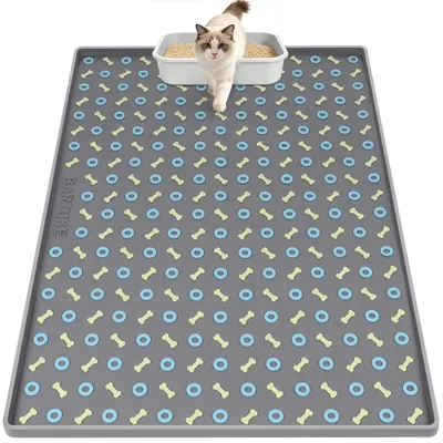 Productafbeelding van Kattenbakmat met botpatroon, 101 x 71 cm, XXL, voor de kattenbak