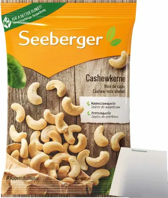 Produktbild von Seeberger Cashewkerne (200g Packung) + usy Block