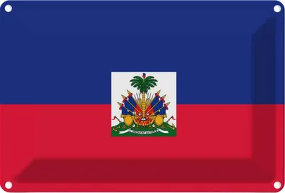 Produktbild von vianmo Blechschild 20x30 cm Haitis Haiti Flagge Fahne Wappen