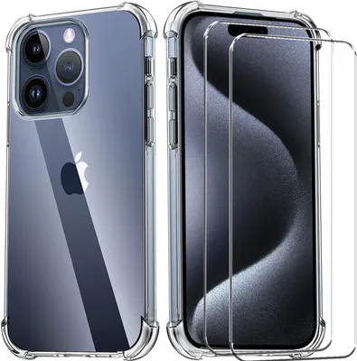 Produktbild von 2in1 Schutz Cover Set für das Apple iPhone 16 besteht aus 2x 9H Glas Folie Display Schutzfolie und 1x Silikon Case Schutzhülle - Hülle in Transparent