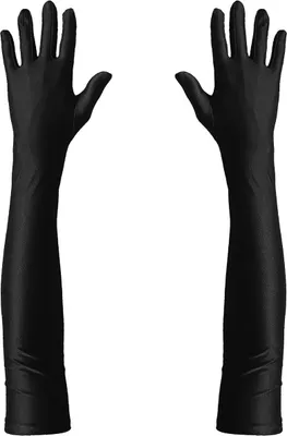Produktbild von Oblique Unique Damen Handschuhe Lang schwarz Handschuh für Hochzeit Fasching Karneval Motto Party Kostüm Accessoire für Halloween
