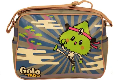 Produktbild von Blaue Damenschultertasche mit verstellbarem Gurt und Logo-Druck