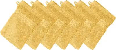 Produktbild von Erwin Müller Waschhandschuh Friedrichshafen" 6er-Pack gelb 15x21 cm"