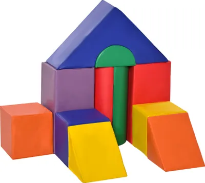 Produktbild von HOMCOM 11-TLG. Softbausteine, Schaumstoffbausteine, Bausteinset zum Toben, Klettern, weiche Riesenbausteine, Bauklötze für 1-3 Jahre Kinder, Kunstlede