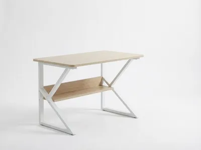 Zdjęcie produktu dla Biurko z półką SHAPE 80x40 cm, biały/dąb sonoma